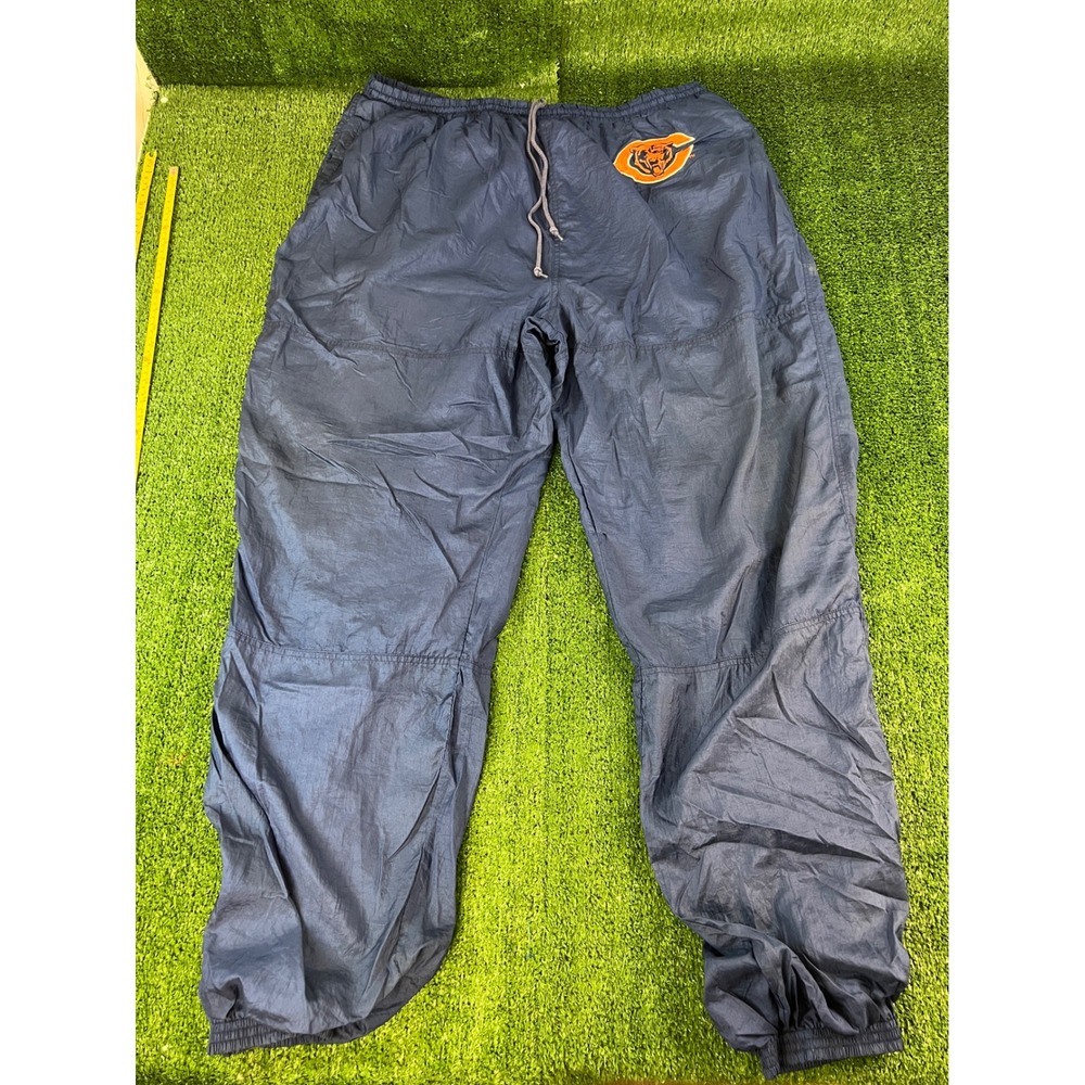 Vintage NFL Chicago Bears Track Pants Navy Blue Windbreaker 2XLT Tall Baggy 90s